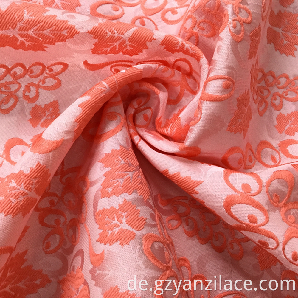 Orange Silk Print Upholstery Jacquard Fabric